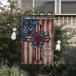 Patriotic Cross Garden Flag, 250 Years Freedom Decor, American Christian Yard Flag
