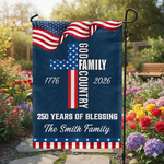 Personalized 250 Years of Blessing Garden Flag,Patriotic 1776-2026,Independence Day,America 250th Anniversary,4th of July House Garden Flag