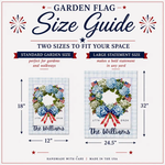 Personalized Patriotic Garden Flag Custom Family Name, 1776-2026 America 250 Years Wreath Flag, Fourth of July Decor, Double Sided
