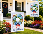 Personalized Patriotic Garden Flag Custom Family Name, 1776-2026 America 250 Years Wreath Flag, Fourth of July Decor, Double Sided
