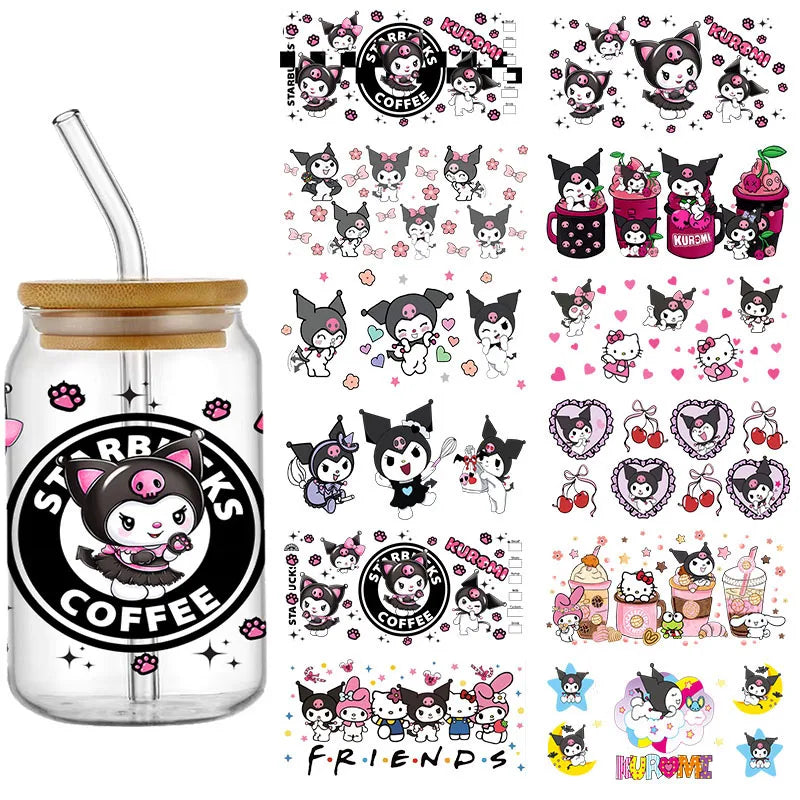 Emballages de gobelets Sanrio Friend Kitty Kuromi UV DTF