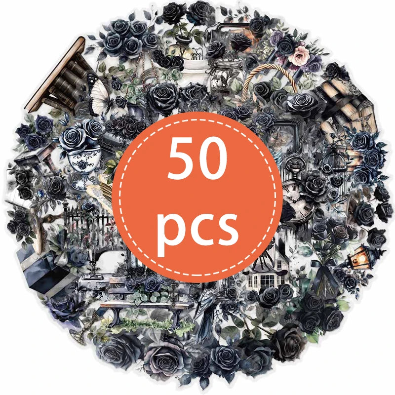 Black Rose Transparent Sitckers