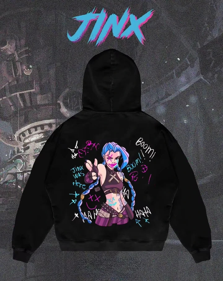 Sweats à capuche graphiques Jinx de la Ligue Arcane 