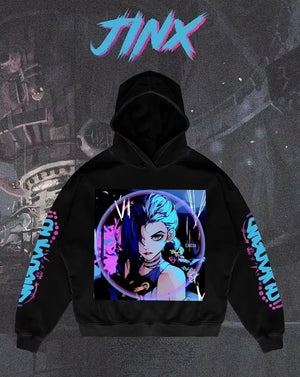 Sweats à capuche graphiques Jinx de la Ligue Arcane 