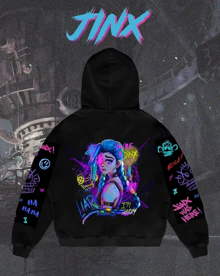 Sweats à capuche graphiques Jinx de la Ligue Arcane 