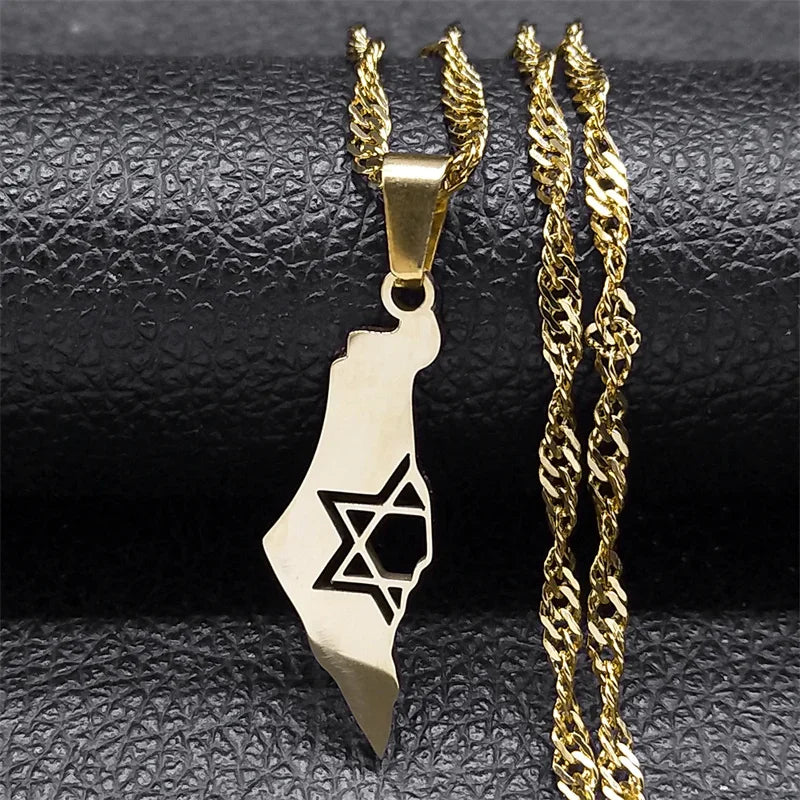 Israel Map Country Pendant Necklace