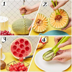Ensemble d'ustensiles de cuisine 4 en 1 en acier inoxydable pour fruits