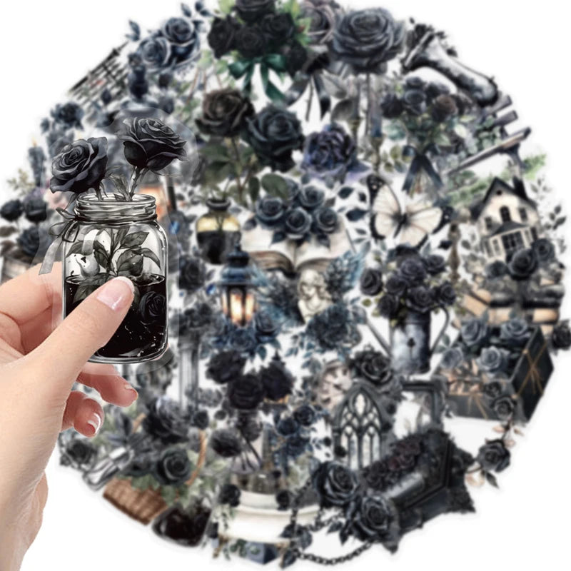 Black Rose Transparent Sitckers