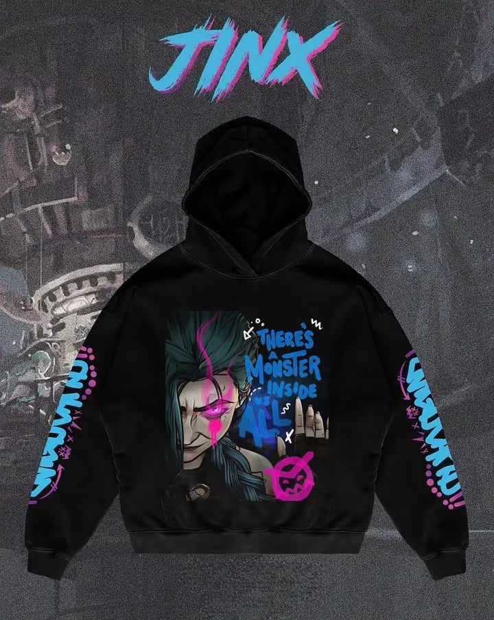 Sweats à capuche graphiques Jinx de la Ligue Arcane 