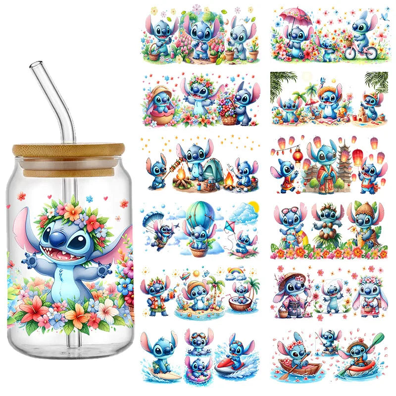 Emballages de gobelets Stitch 16 oz UV DTF