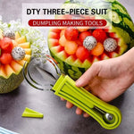 Ensemble d'ustensiles de cuisine 4 en 1 en acier inoxydable pour fruits