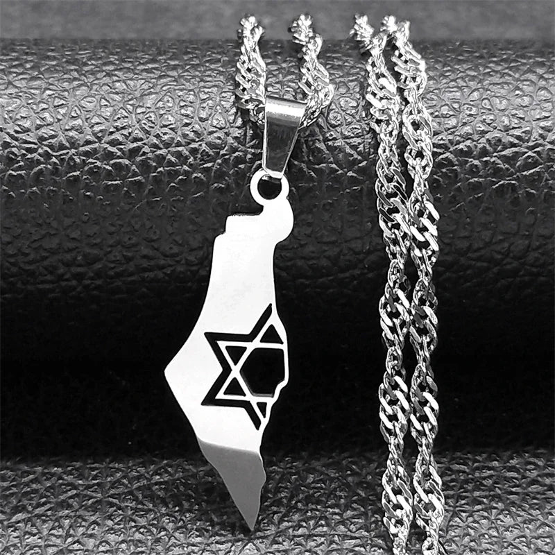 Israel Map Country Pendant Necklace