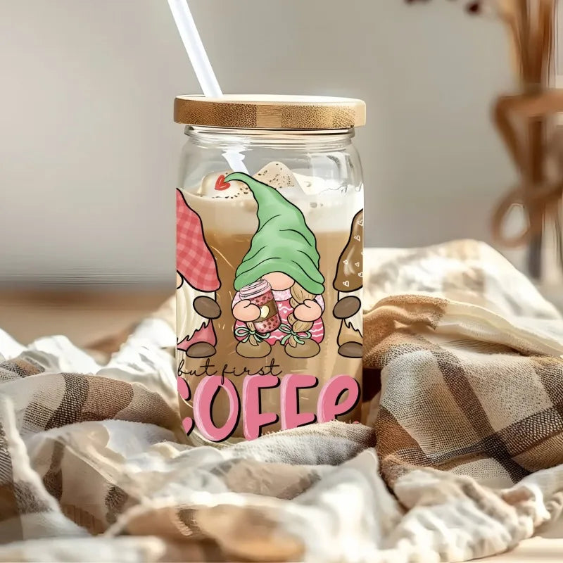 Emballages de tasses à sublimation UV DTF rose café