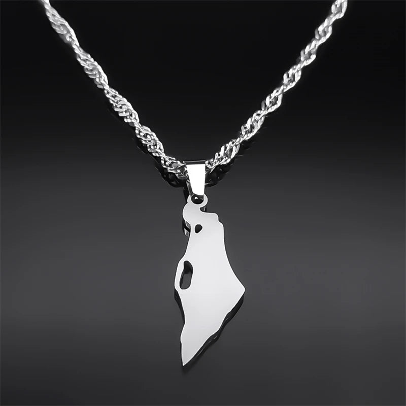 Israel Map Country Pendant Necklace