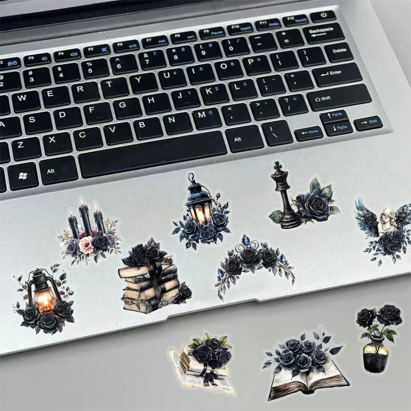 Black Rose Transparent Sitckers