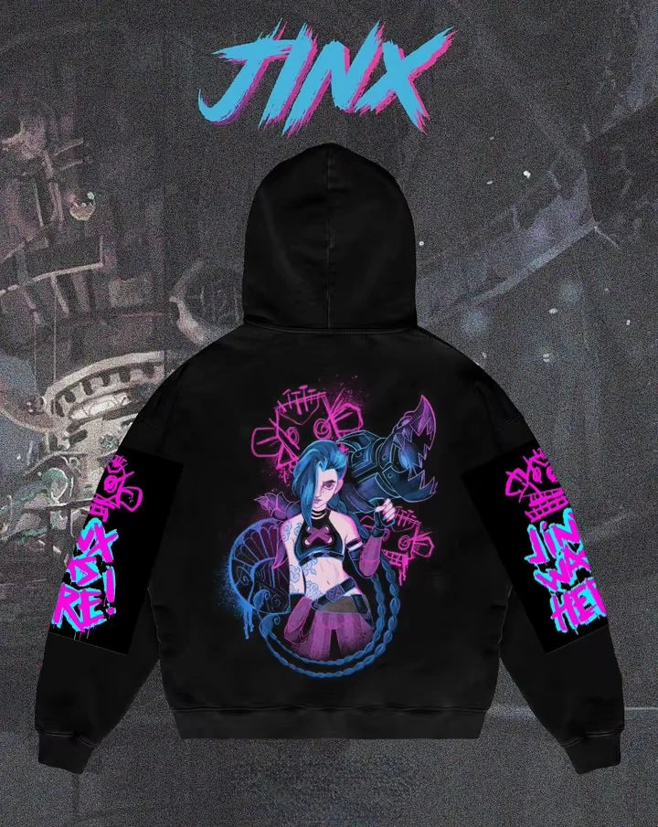 Sweats à capuche graphiques Jinx de la Ligue Arcane 