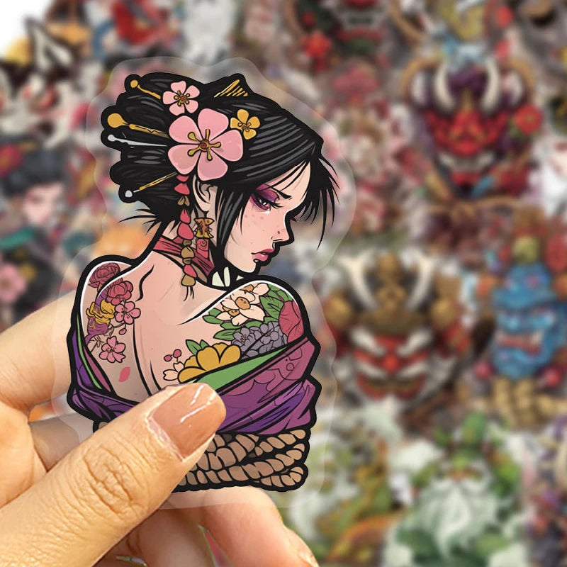 Tattoo Art Girls Transparent Stickers