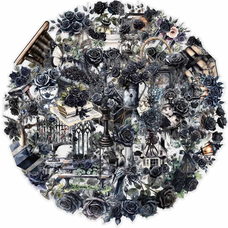 Black Rose Transparent Sitckers