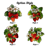 Strawberry Branch Acrylic Glass Suncatcher, Strawberry Floral Window Hanging, Housewarming Gift, Gift For Berry Lover, Strawberry Gift