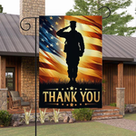 Thank You Veteran Garden Flag, Patriotic Military Tribute Decor, American Soldier Appreciation, Memorial Day Porch Flag