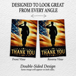 Thank You Veteran Garden Flag, Patriotic Military Tribute Decor, American Soldier Appreciation, Memorial Day Porch Flag