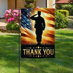 Thank You Veteran Garden Flag, Patriotic Military Tribute Decor, American Soldier Appreciation, Memorial Day Porch Flag