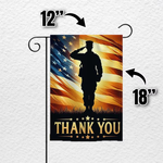Thank You Veteran Garden Flag, Patriotic Military Tribute Decor, American Soldier Appreciation, Memorial Day Porch Flag