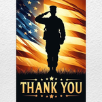 Thank You Veteran Garden Flag, Patriotic Military Tribute Decor, American Soldier Appreciation, Memorial Day Porch Flag