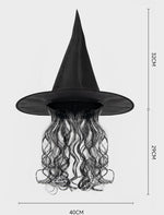New Halloween Witch Wig Witch Hat Mask Set Carnival Masquerade Ball Cosplay Mask