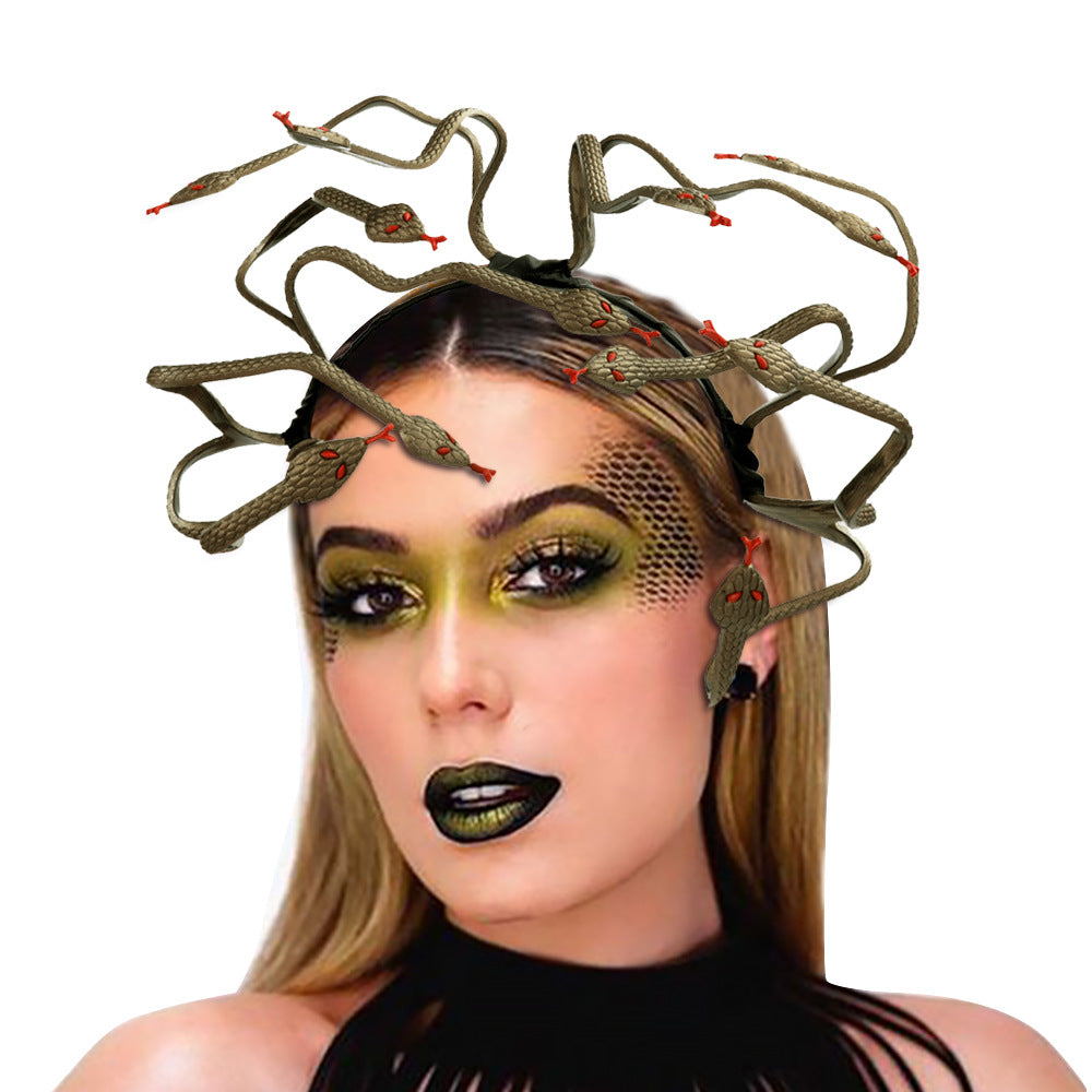 Halloween Mardi Gras Carnival Stage Props Headwear Medusa Snake Cosplay Headband