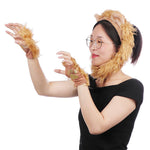 Halloween Costume Plush Lion Gloves Tail Headband Set Performance Costume Accessories Cosplay Props
