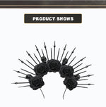 Skull with Rhinestones Headband Gothic Queen Headband Costume Cosplay Performance Props