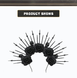 Skull with Rhinestones Headband Gothic Queen Headband Costume Cosplay Performance Props