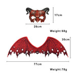 New Halloween Non-Woven Fabric Demon Wings Mask Set