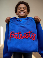KIDS Chenille Yarn Sports Team Sweatshirt, Game day kids sweatshirt, Custom Team Name or Mascot, Team Spirit Kids Shirt, Chenille Patch Sports Team For Kids Fan