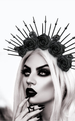 Skull with Rhinestones Headband Gothic Queen Headband Costume Cosplay Performance Props