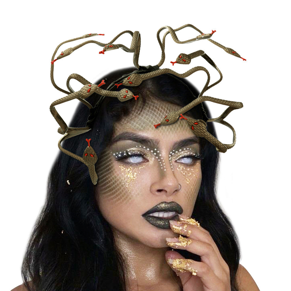 Halloween Mardi Gras Carnival Stage Props Headwear Medusa Snake Cosplay Headband