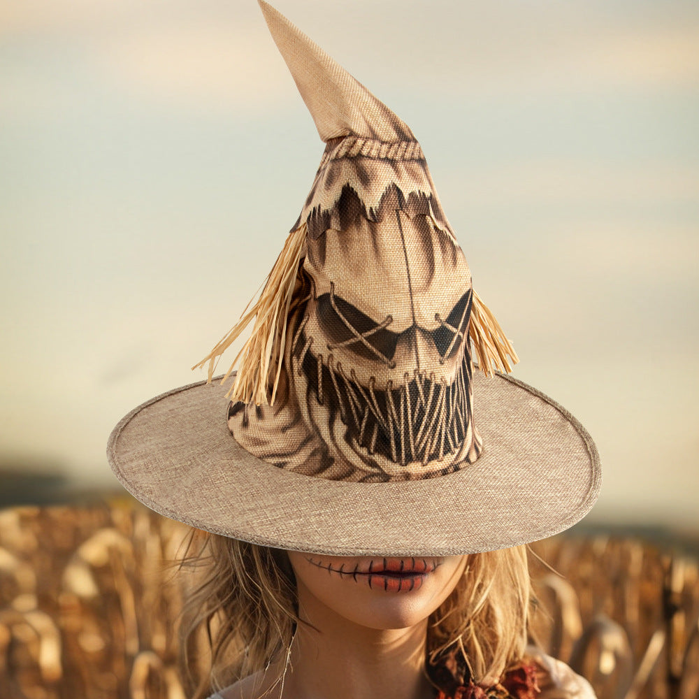 New Halloween Party Costume Scarecrow Witch Hat Cosplay