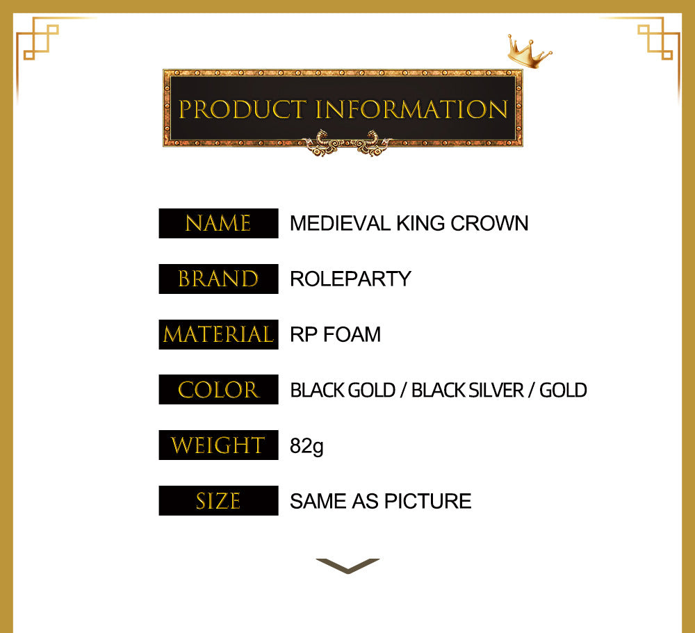 Halloween European and American Retro Luxury Palace King Crown