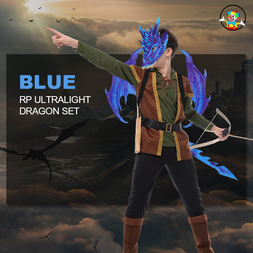 New Upgraded Ultra-Light Dragon Wings 3D Dragon Mask Halloween Children's Festival Party Costume Set Wholesale
