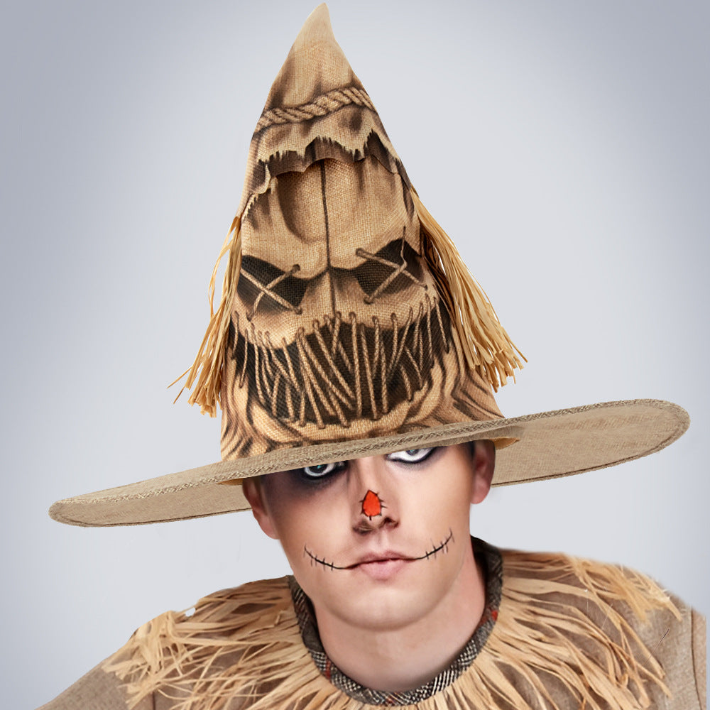 New Halloween Party Costume Scarecrow Witch Hat Cosplay