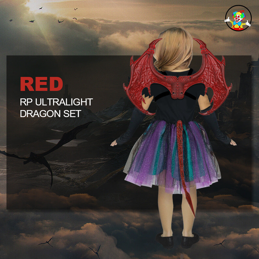 New Upgraded Ultra-Light Dragon Wings 3D Dragon Mask Halloween Children's Festival Party Costume Set Wholesale