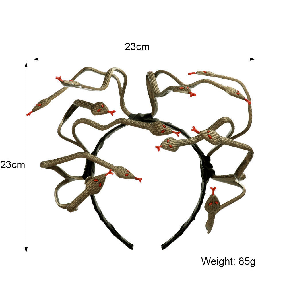 Halloween Mardi Gras Carnival Stage Props Headwear Medusa Snake Cosplay Headband