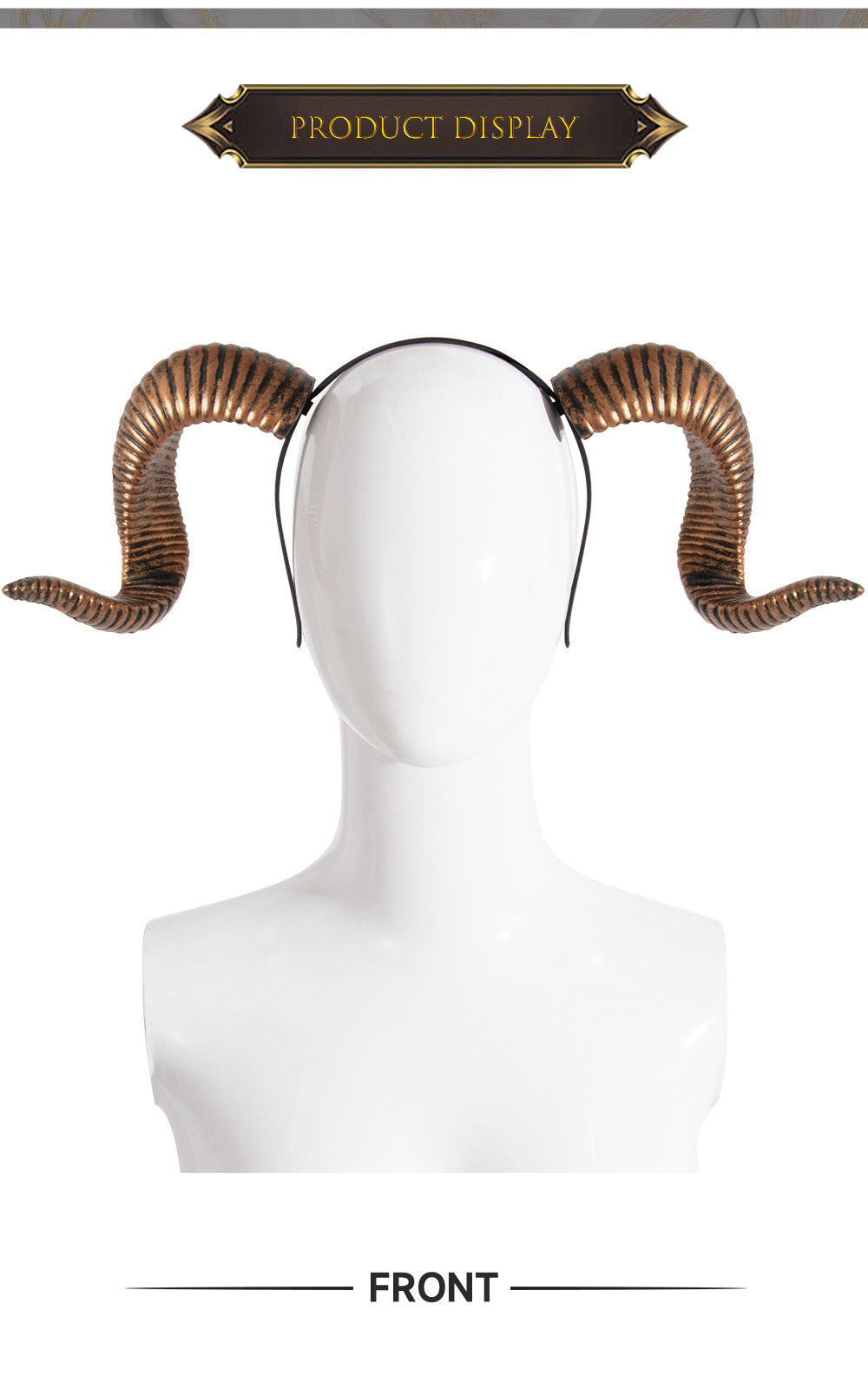 Halloween Party DIY Detachable Props RP Curved Sheep Horn Headband Festival Party Performance Headband