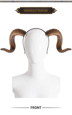 Halloween Party DIY Detachable Props RP Curved Sheep Horn Headband Festival Party Performance Headband