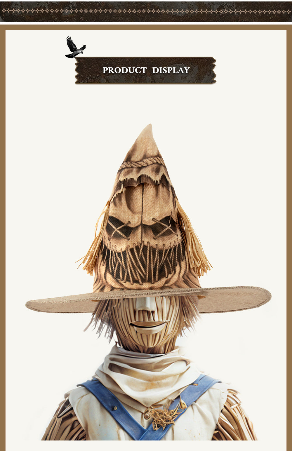 New Halloween Party Costume Scarecrow Witch Hat Cosplay