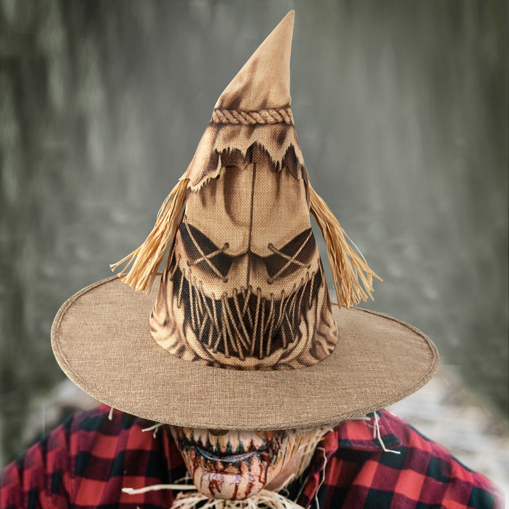 New Halloween Party Costume Scarecrow Witch Hat Cosplay