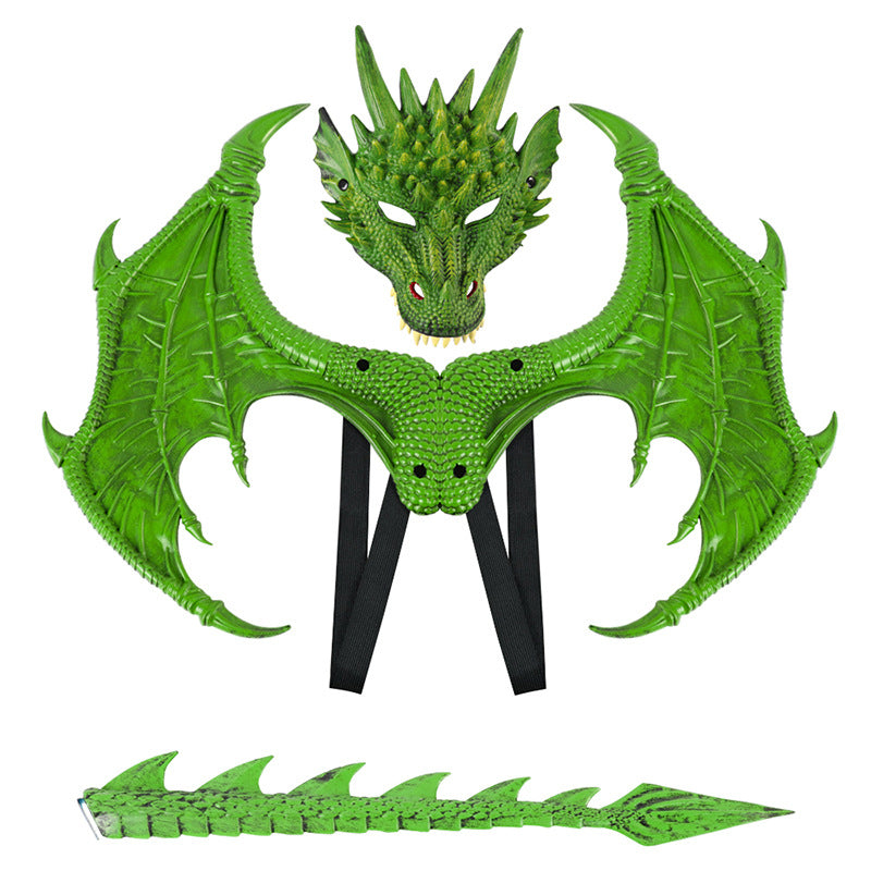 New Upgraded Ultra-Light Dragon Wings 3D Dragon Mask Halloween Children's Festival Party Costume Set Wholesale