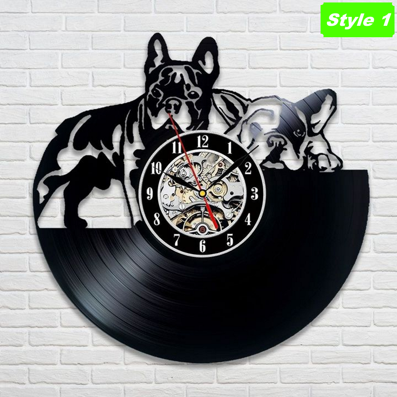 Horloge murale bouledogue français