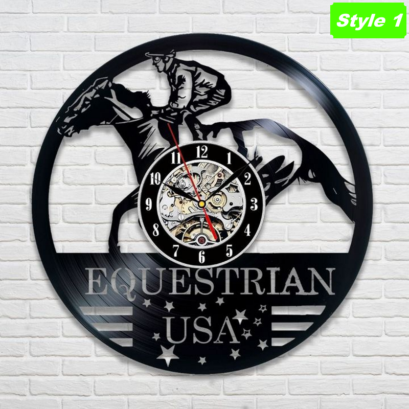 Horloge murale de courses de chevaux